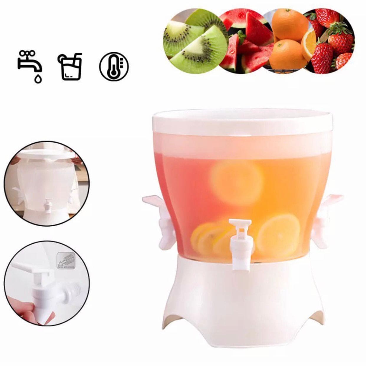 3.75L Food Grade 3 Compartment Plastic Refrigerator Beverages Dispenser, Plastic Drink Dispenser For Refrigerator, Lemonade Drinkware Cold Water Bottle 3.75L Food Grade 3 Compartment Plastic Refrigerator Beverages Dispenser, Plastic Drink Dispenser For Refrigerator, Lemonade Drinkware Cold Water Bottle